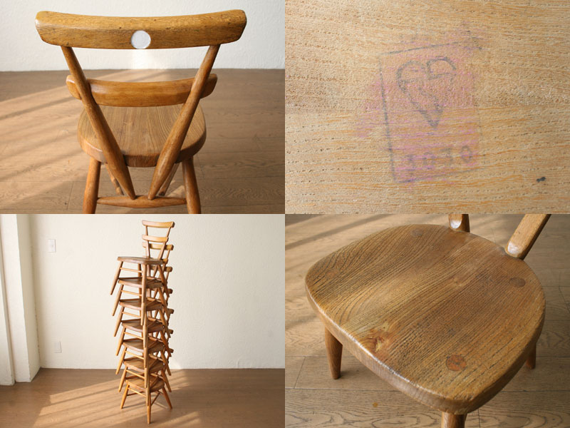 英国アンティーク ERCOLアーコールスタッキングチェア　チャイルド イス　椅子 イギリス アーコール社 ercol チャイルドチェア ブルードット 座