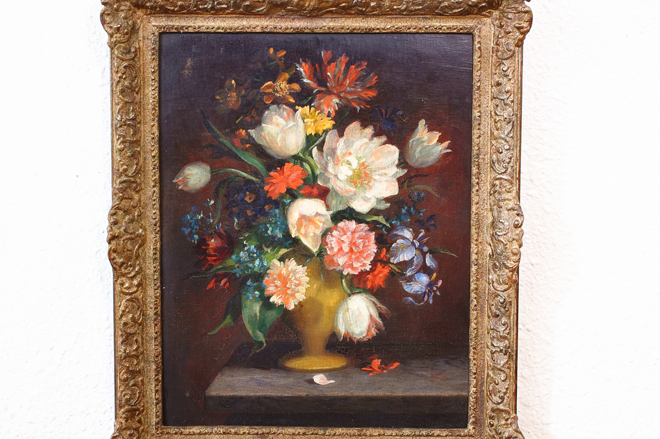 MIxed Flowers in Vase / Oil Painting