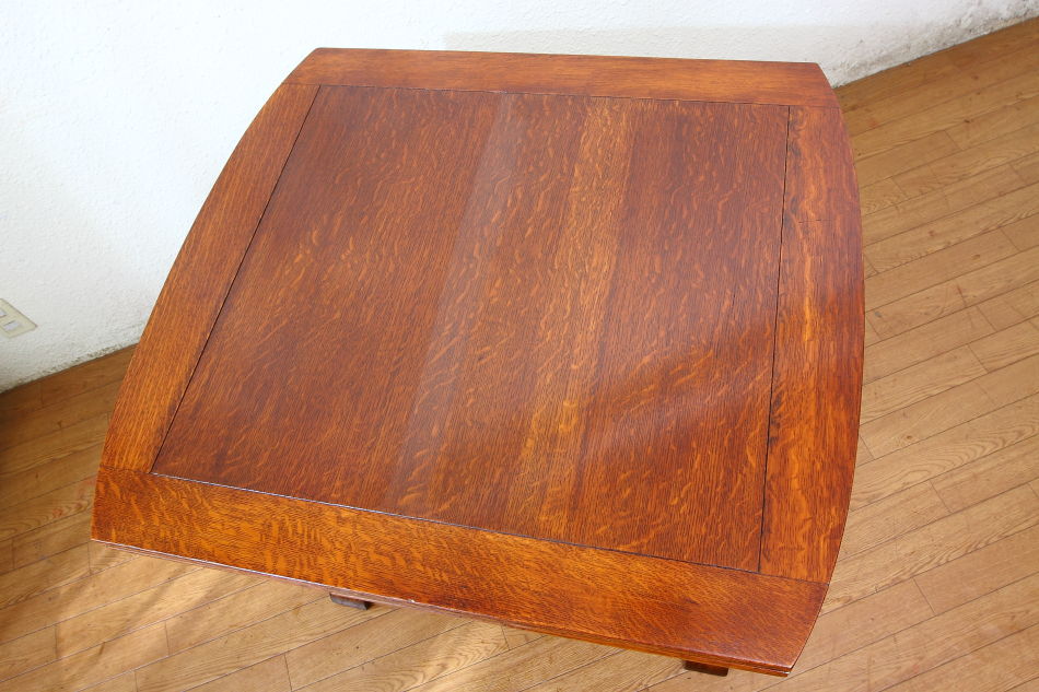 アールデコスタイル カーブドオークドローリーフテーブル