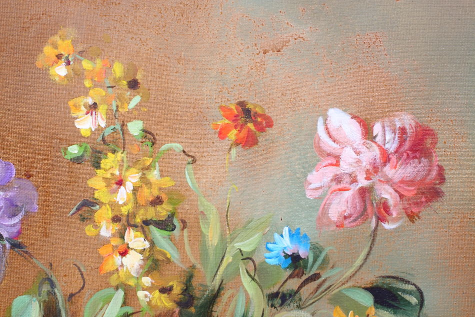 Still Life of Flowers / Oil Painting 