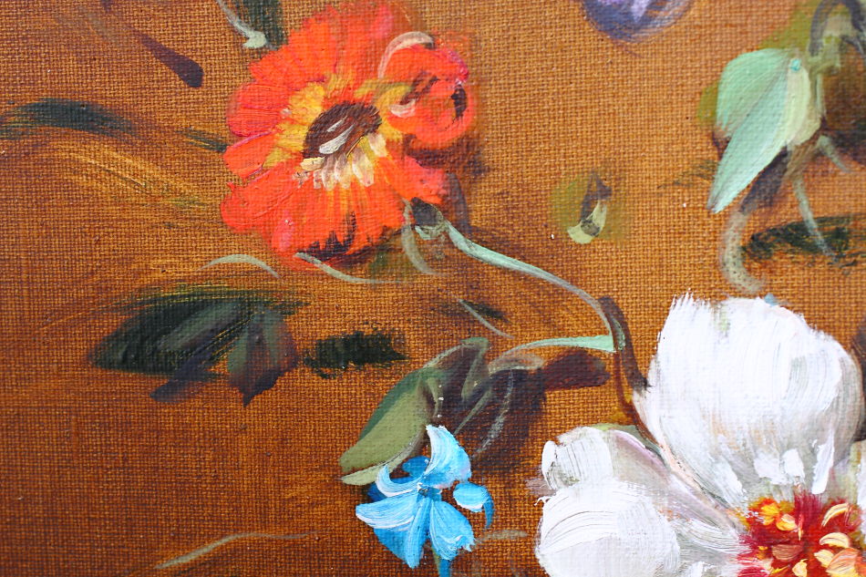 Still Life of Flowers / Oil Painting 