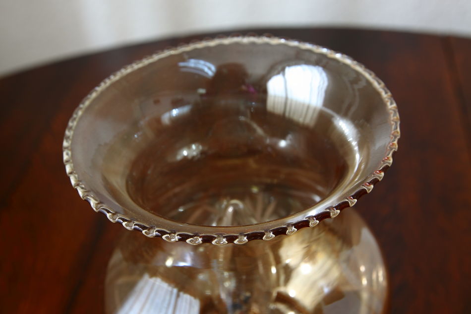 アンバーガラス&ソリッドブラス テーブルランプ