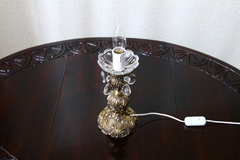 ソリッドブラス&クリスタル オールドフレンチ テーブルランプ