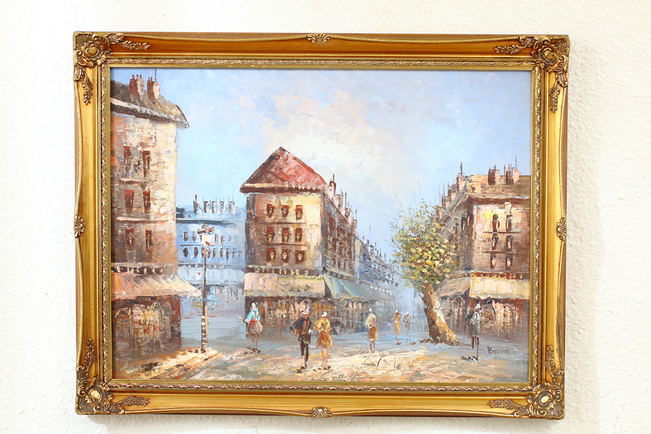 Parisienne Street Scene / Oil Painting