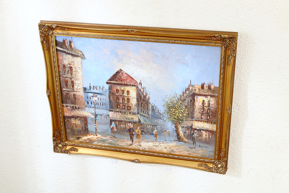 Parisienne Street Scene / Oil Painting