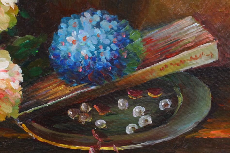 Peonies in a Vase / Oil Painting