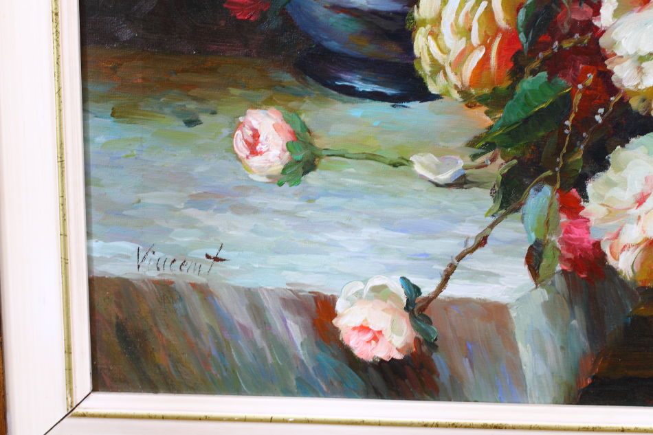 Peonies in a Vase / Oil Painting