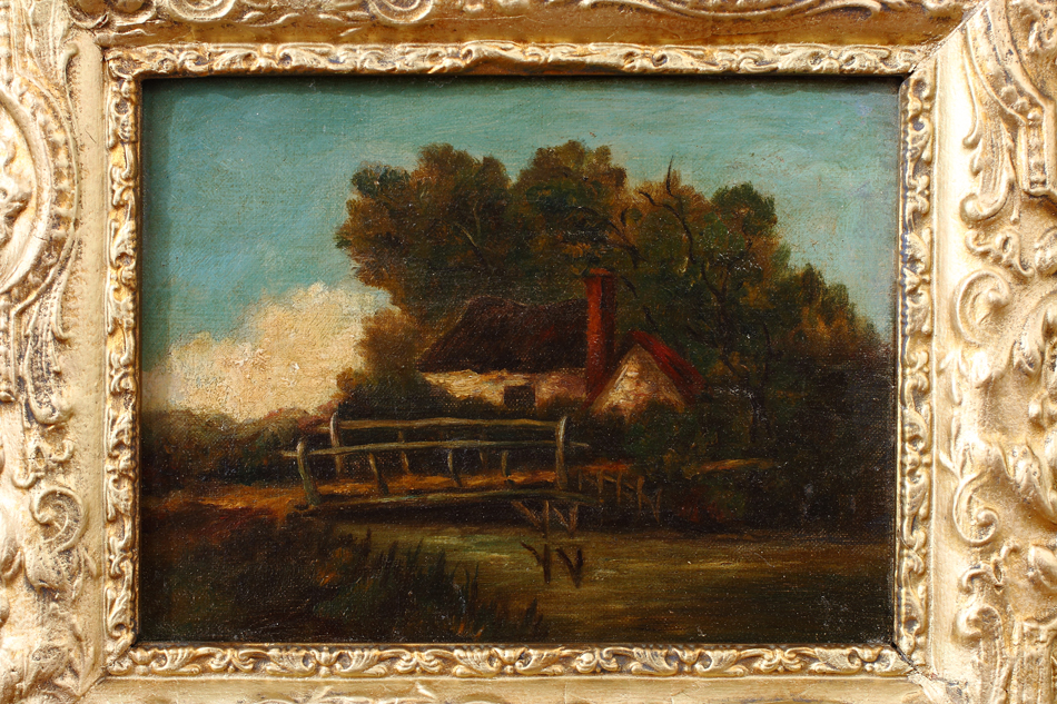 Rural Riverside Cottage/ Oil Painting