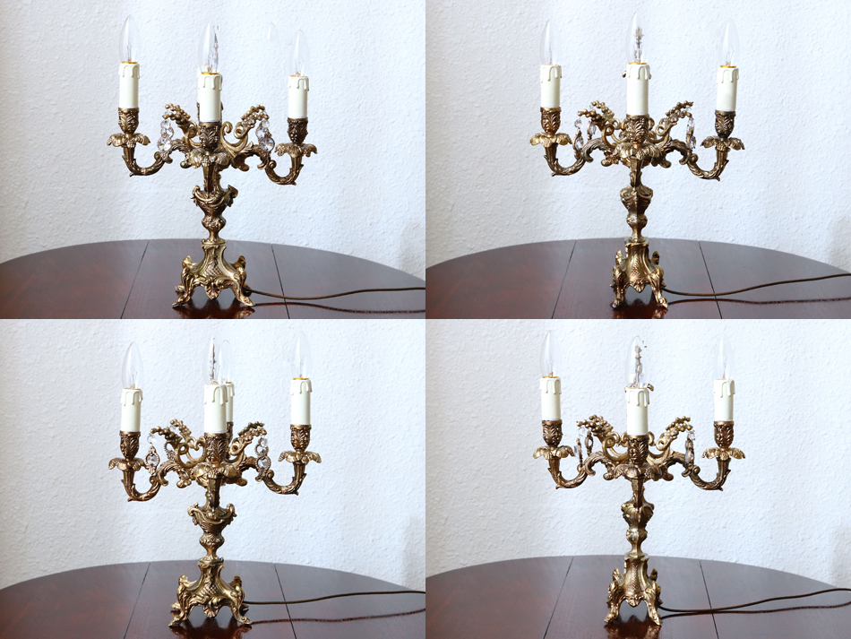 キャンドルスタイル アンティーク テーブルランプ(4灯) 