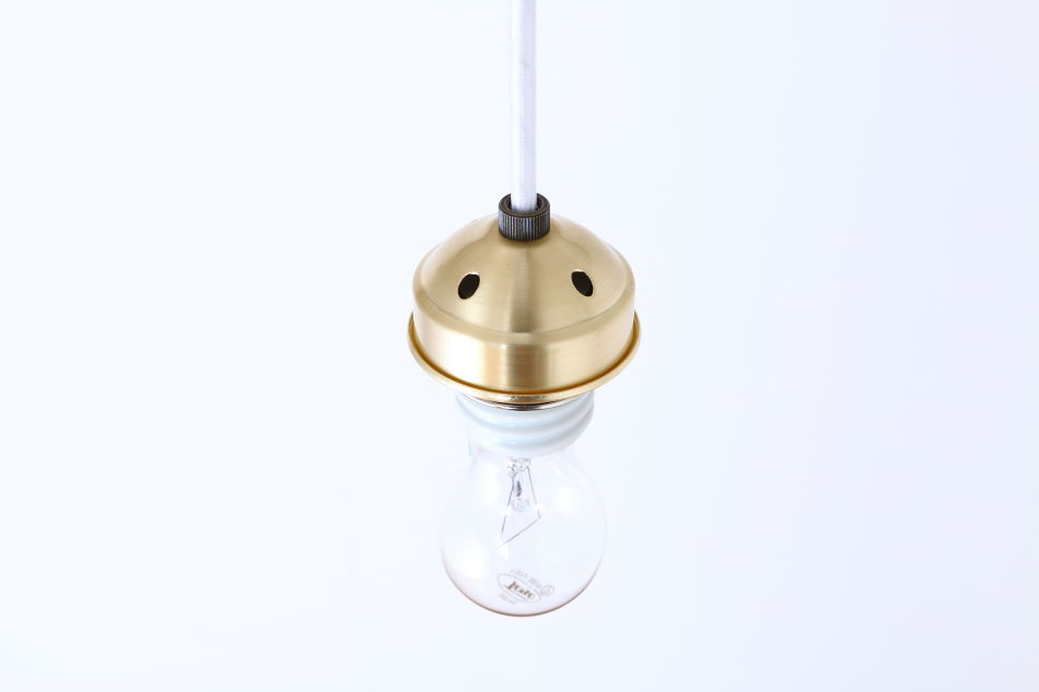 E26 スクリューホワイトソケットランプ / 真鍮ギャラリー付