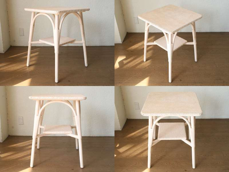 ロイドルームLLOYD LOOM2ティアテーブル(サーモンピンク)
