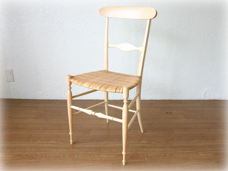 イタリア キアヴァリ カンパニーノ アームチェア 籐張り / 名作椅子