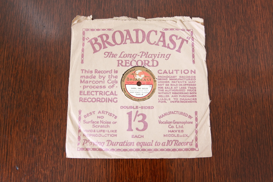 SPレコード盤　8インチ20cm　1　～SANDY,THE SALOR～