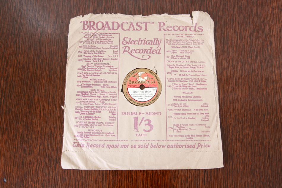 SPレコード盤　8インチ20cm　1　～SANDY,THE SALOR～