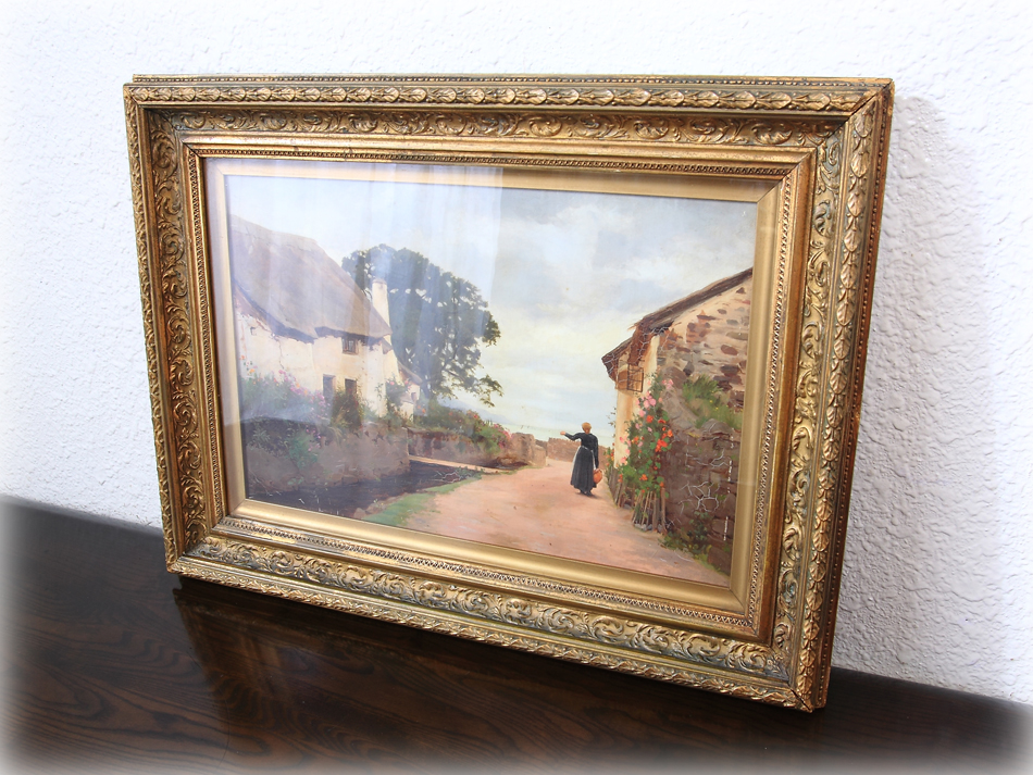 A lady in the country / Oil painting