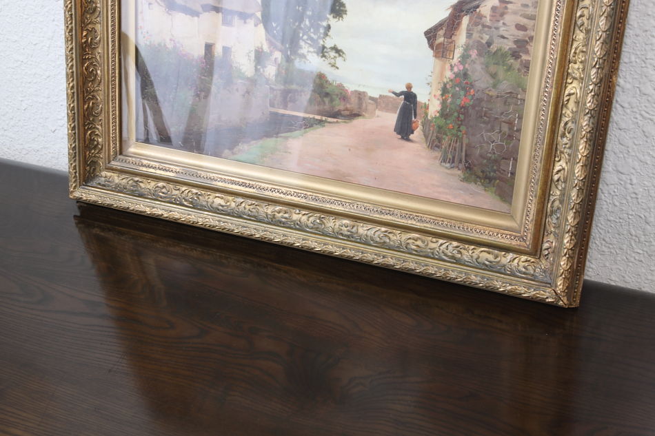A lady in the country / Oil painting