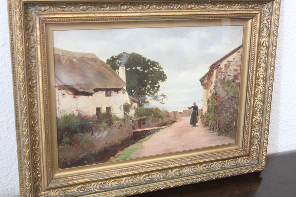 A lady in the country / Oil painting