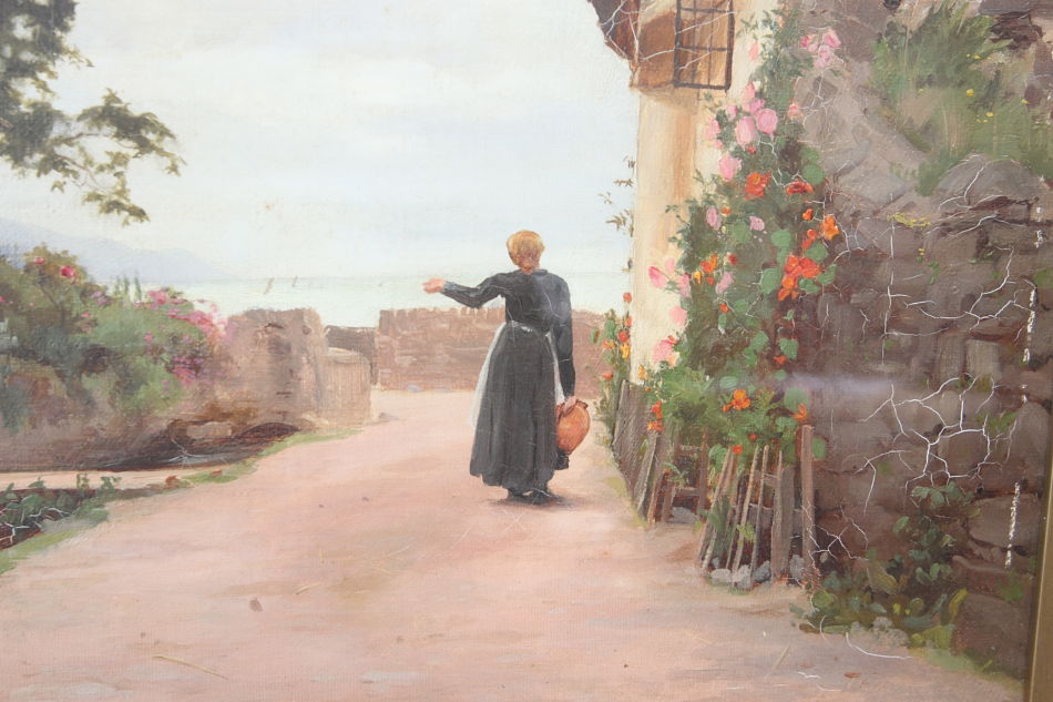 A lady in the country / Oil painting
