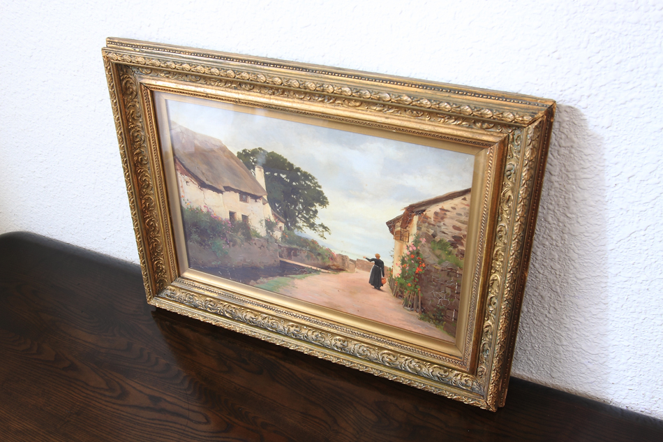 A lady in the country / Oil painting