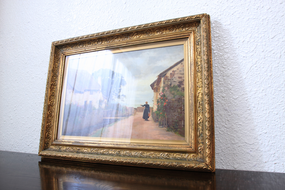 A lady in the country / Oil painting