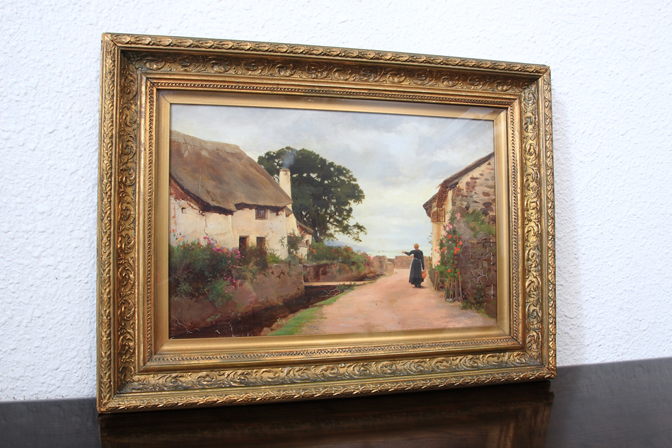 A lady in the country / Oil painting