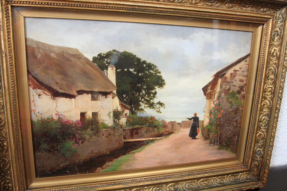 A lady in the country / Oil painting