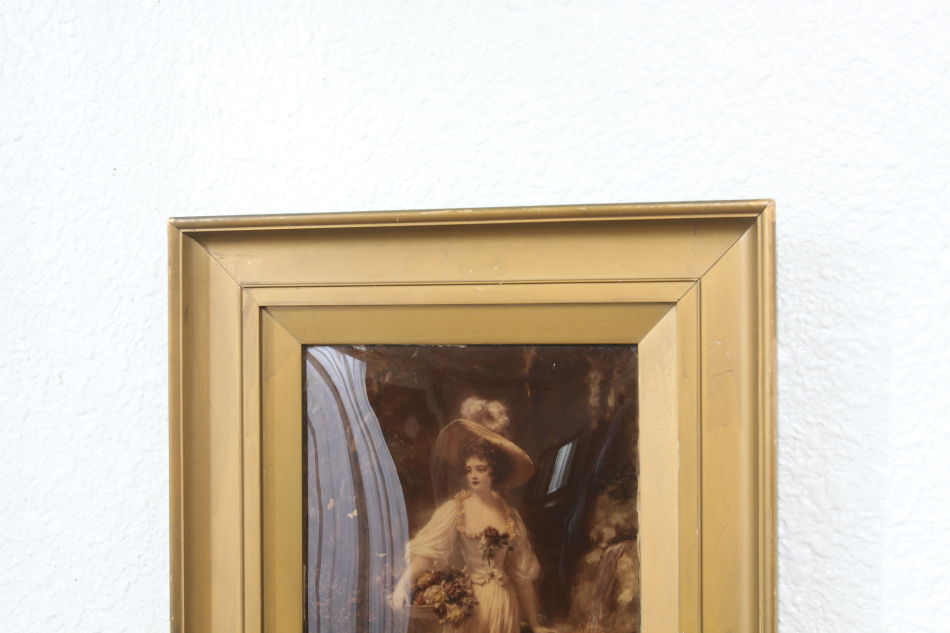 A Lady with a very large hat/crystolian painting