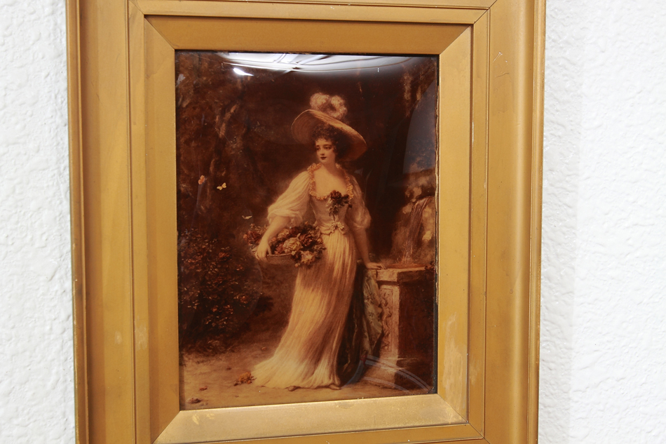 A Lady with a very large hat/crystolian painting