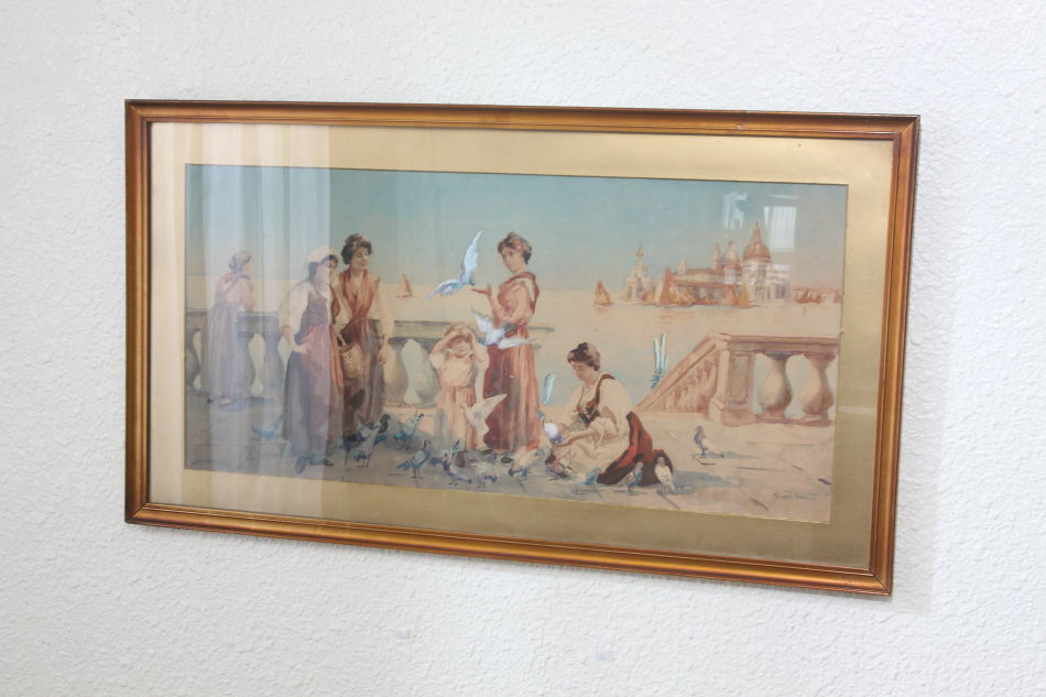 Ladies with bird / Water Colour(水彩画)