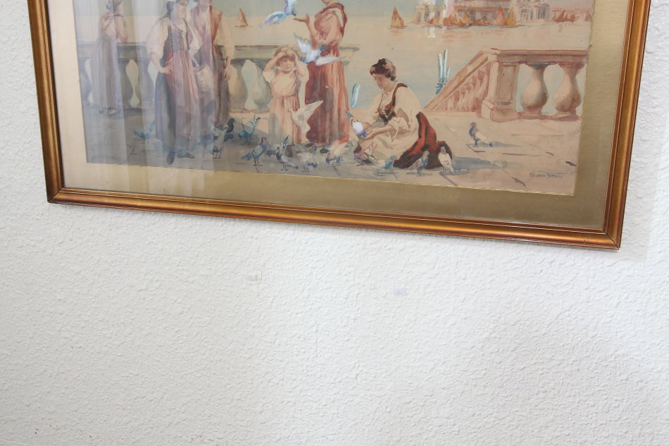 Ladies with bird / Water Colour(水彩画)