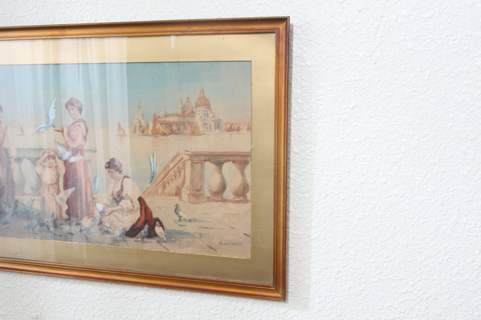 Ladies with bird / Water Colour(水彩画)