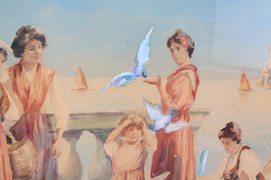 Ladies with bird / Water Colour(水彩画)