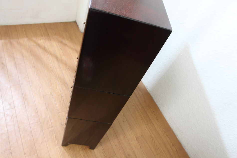 マホガニー 3スタッキングブックケース