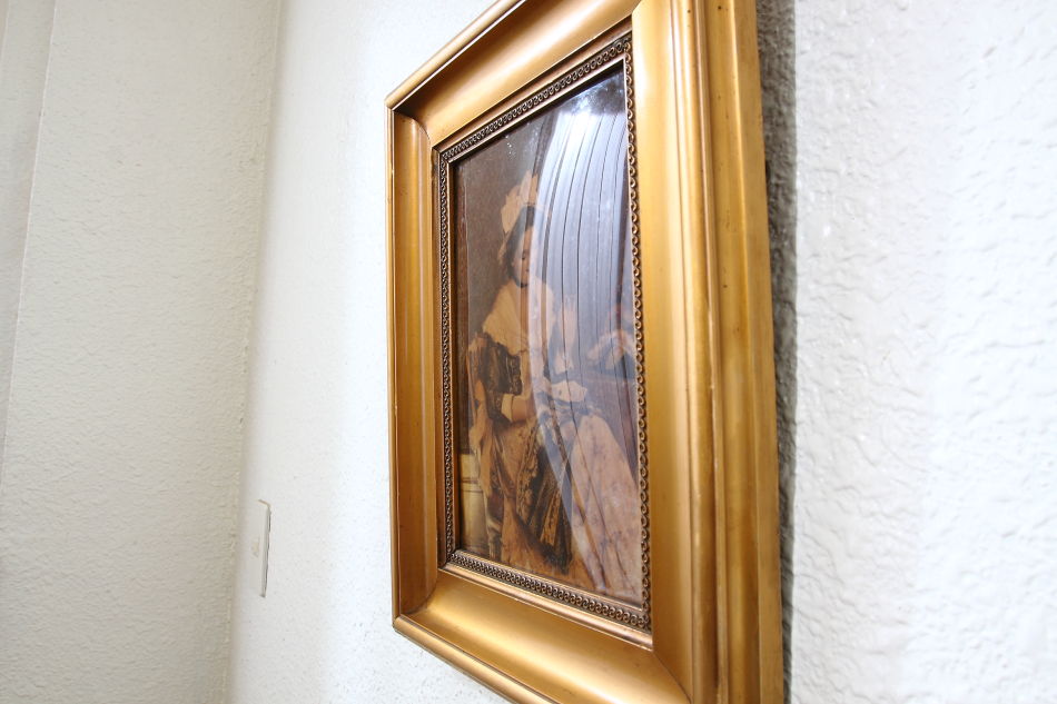 A Lady in Victorian dress/ Crystolian Painting