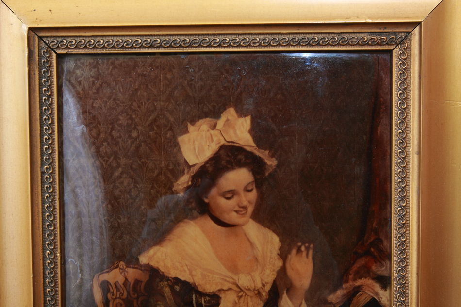 A Lady in Victorian dress/ Crystolian Painting