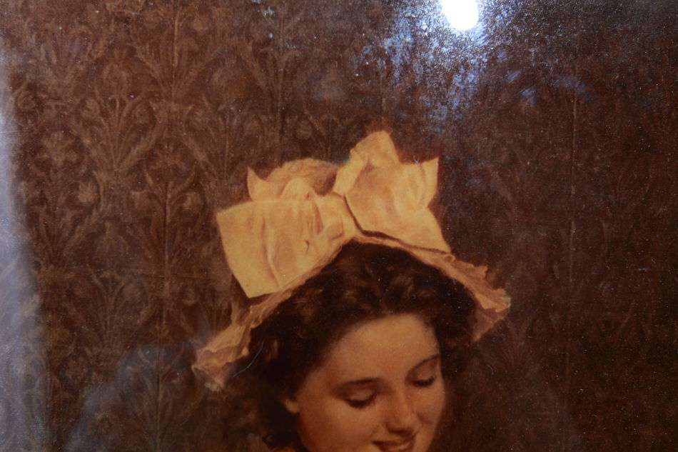A Lady in Victorian dress/ Crystolian Painting