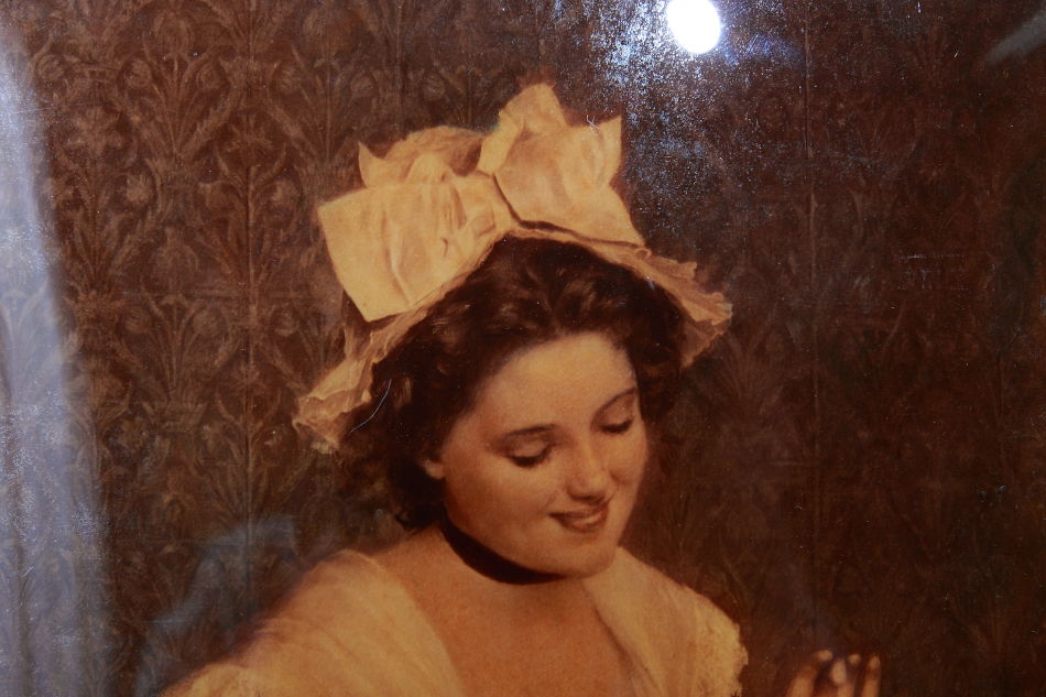 A Lady in Victorian dress/ Crystolian Painting