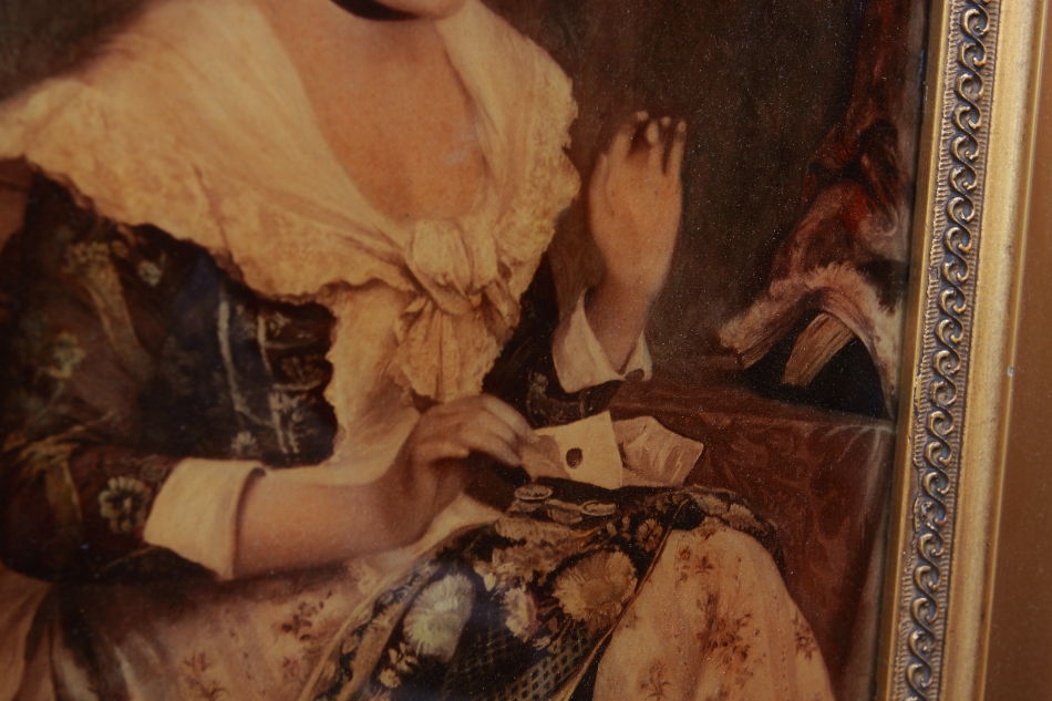 A Lady in Victorian dress/ Crystolian Painting