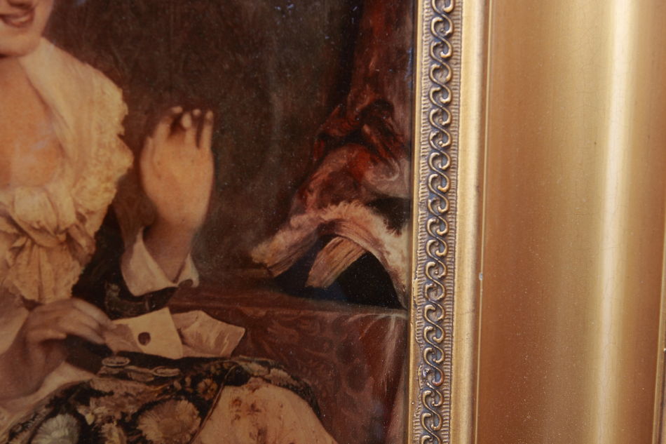 A Lady in Victorian dress/ Crystolian Painting