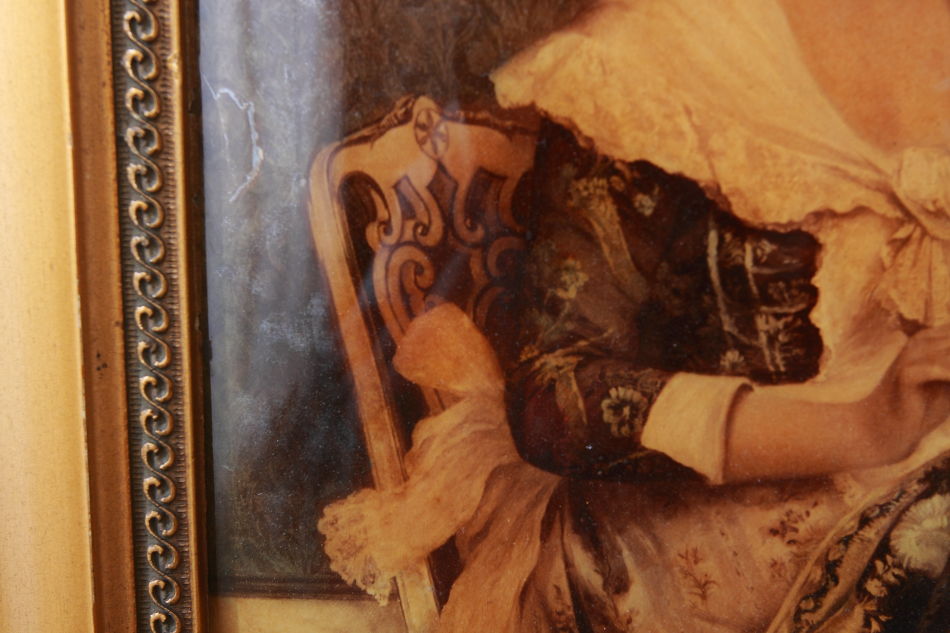 A Lady in Victorian dress/ Crystolian Painting