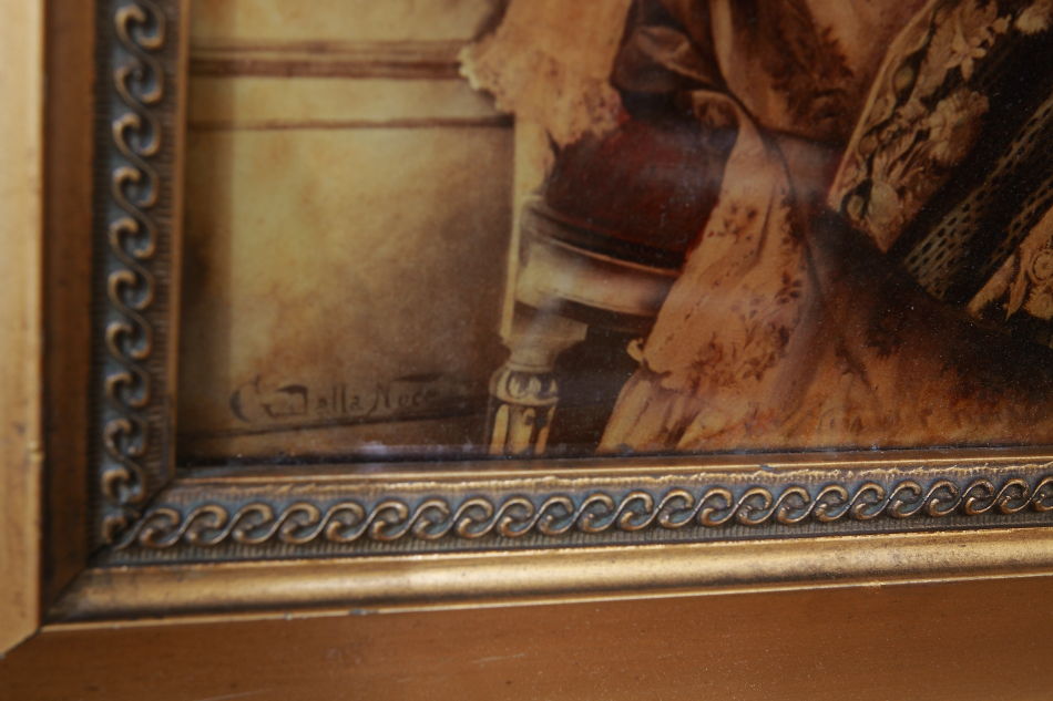 A Lady in Victorian dress/ Crystolian Painting