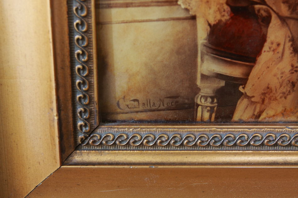A Lady in Victorian dress/ Crystolian Painting
