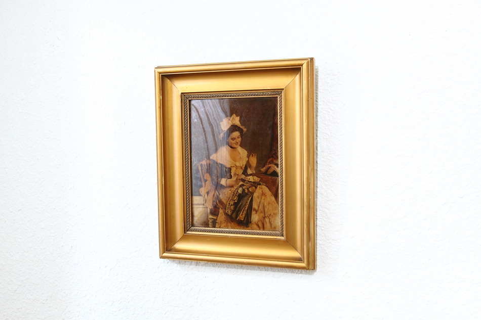 A Lady in Victorian dress/ Crystolian Painting