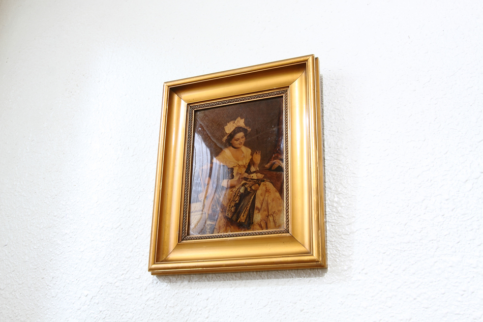 A Lady in Victorian dress/ Crystolian Painting