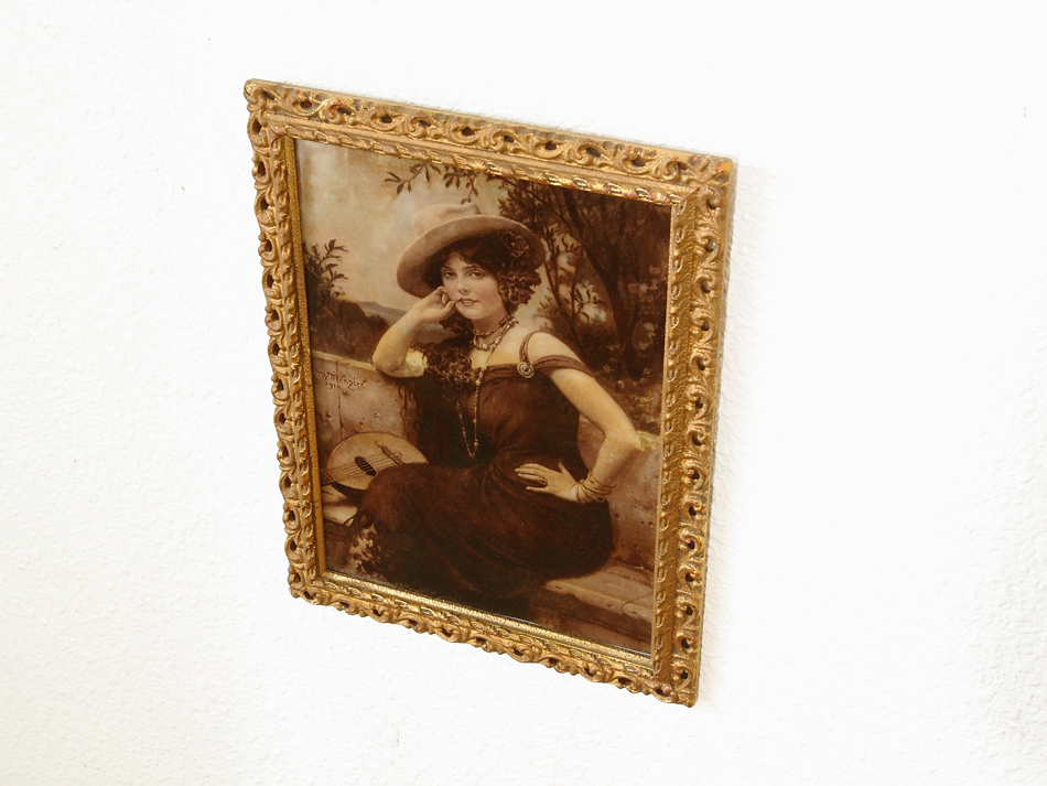 A Lady wearing A Large Hat/ Crystolian Painting