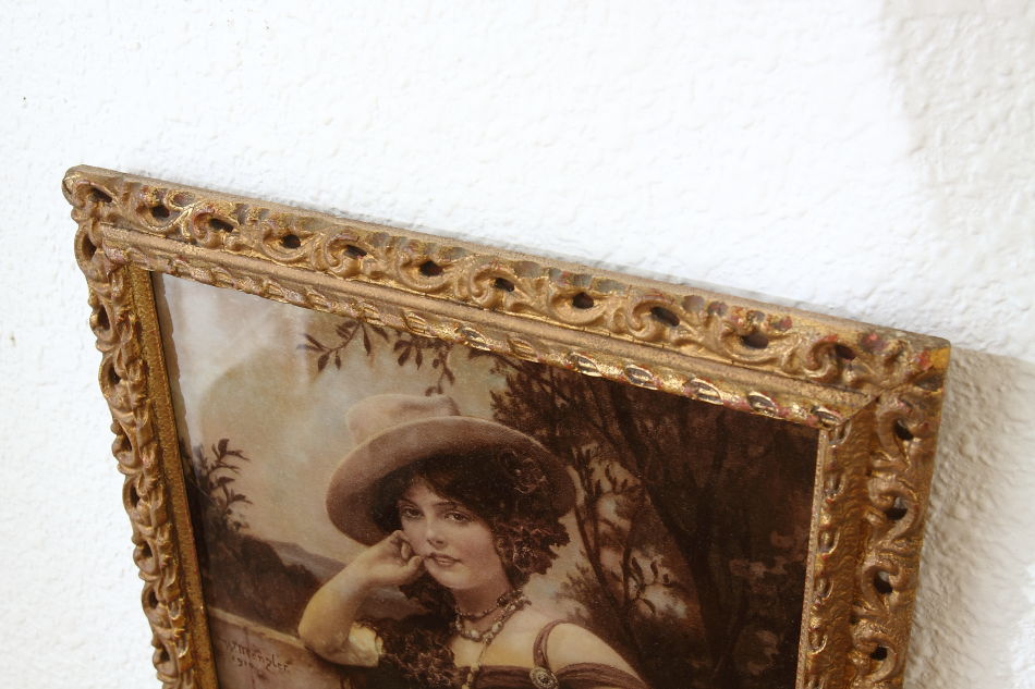 A Lady wearing A Large Hat/ Crystolian Painting