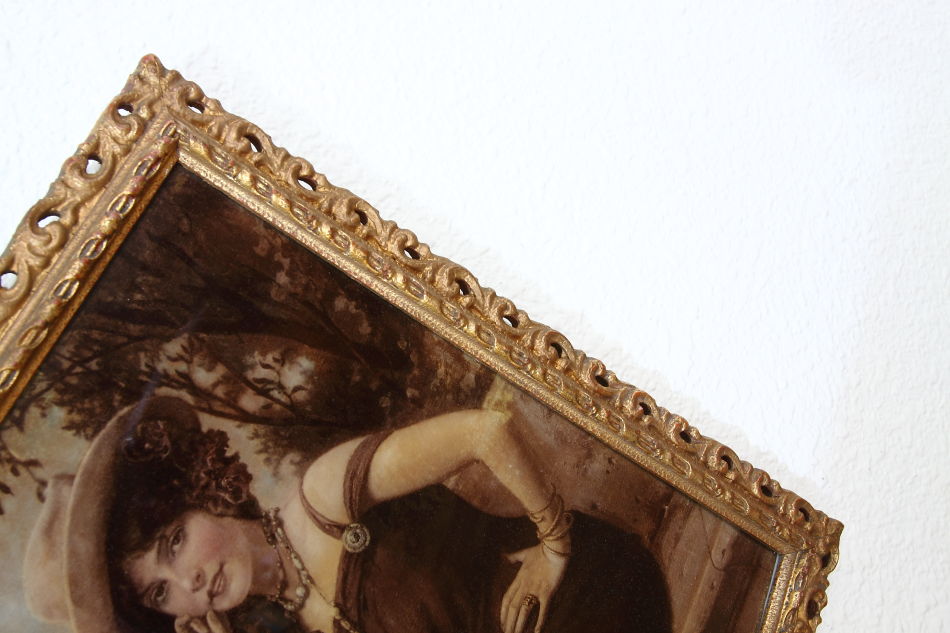 A Lady wearing A Large Hat/ Crystolian Painting