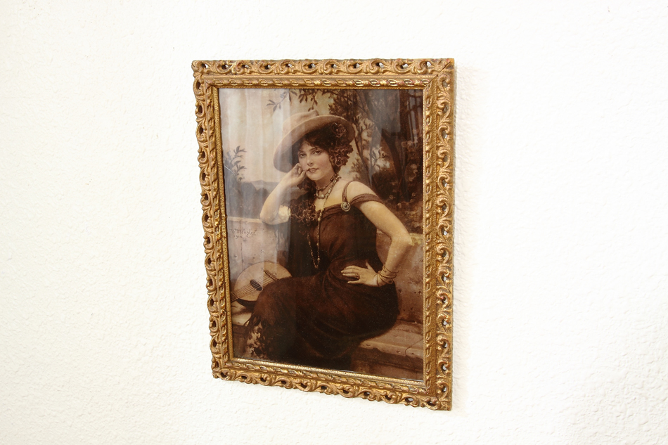 A Lady wearing A Large Hat/ Crystolian Painting