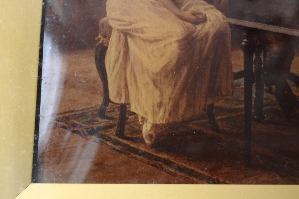 A Lady &Gents seated at piano/ Crystolian Painting