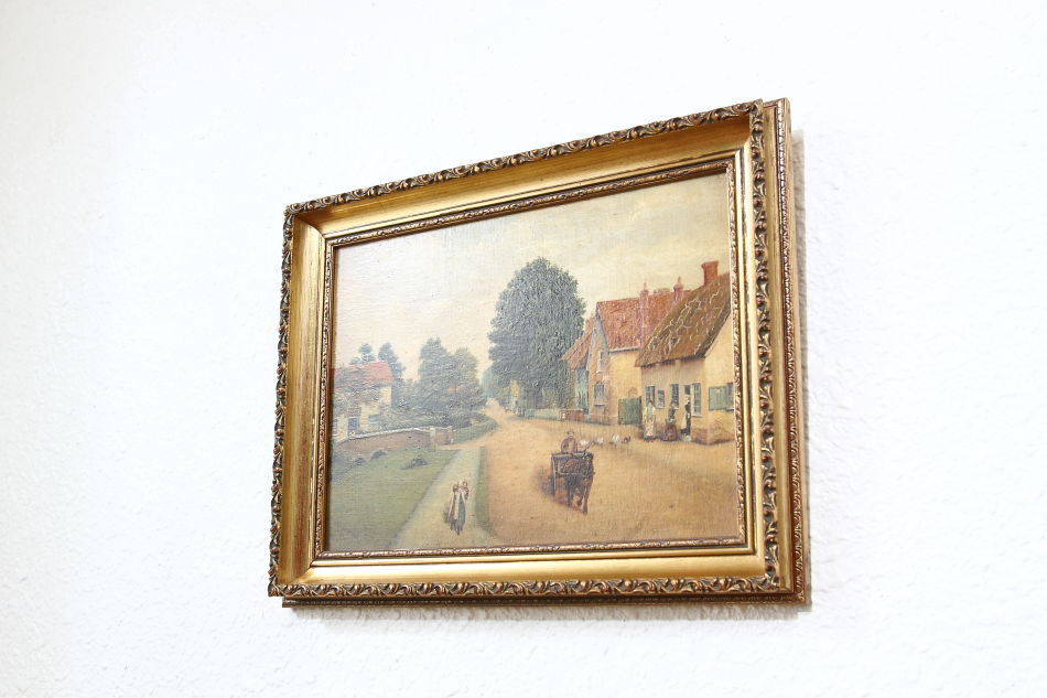 A Village Scene of Victorian period / Oil painting